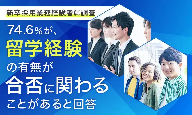 新卒採用担当者の74.6％が留学経験を重視、グローバル人材としての価値が向上