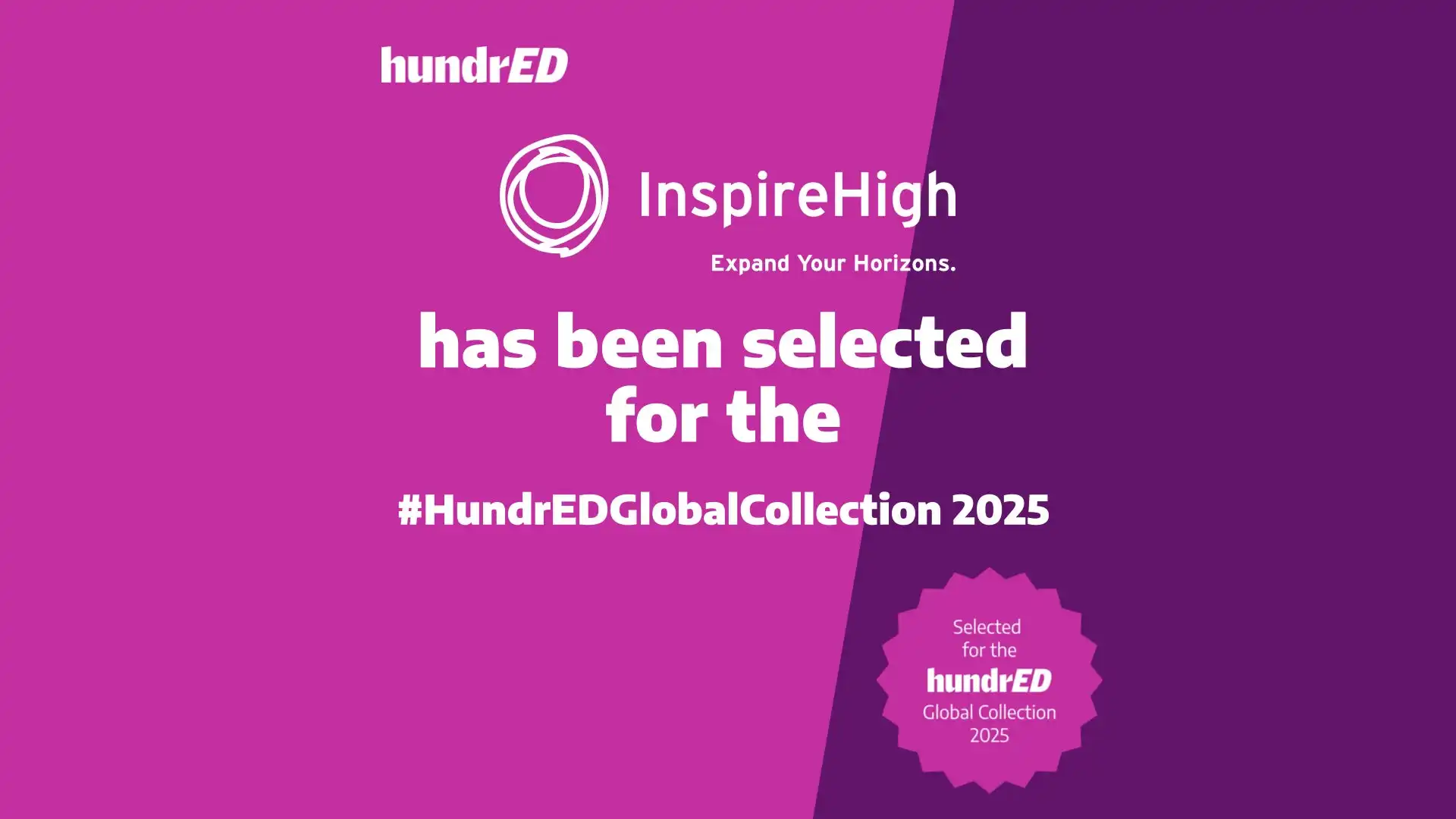 Inspire HighがHundrED Global Collection 2025のTOP100に選出、探究的な学びのプログラムが世界的に評価